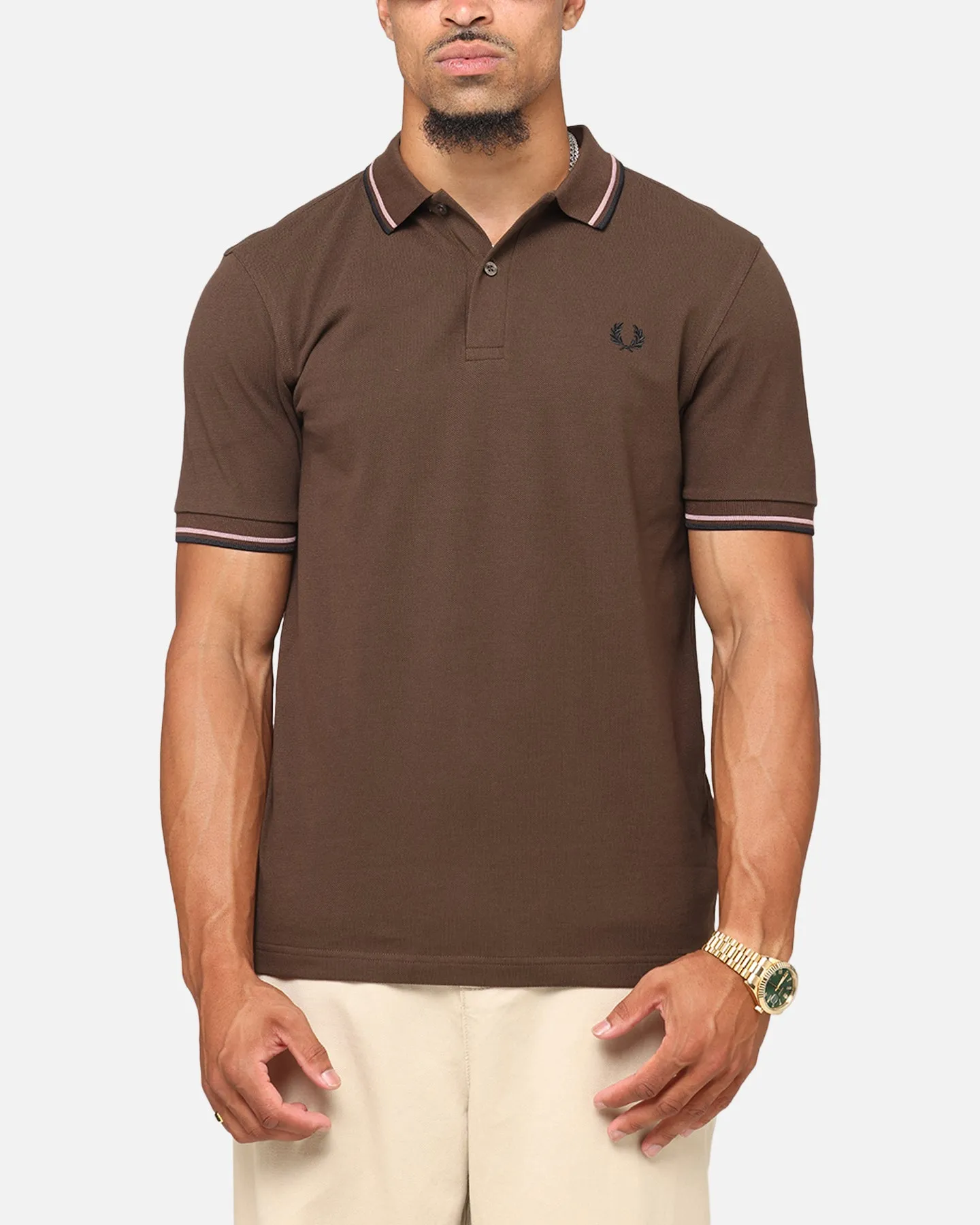 Fred Perry Twin Tipped Polo Shirt Brown
