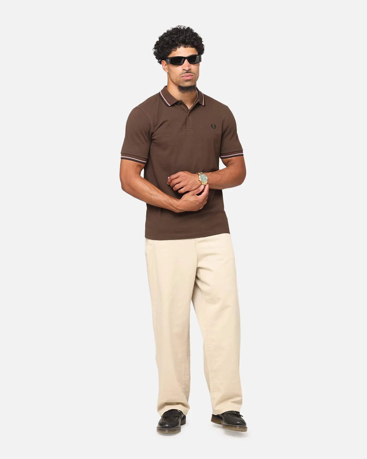 Fred Perry Twin Tipped Polo Shirt Brown