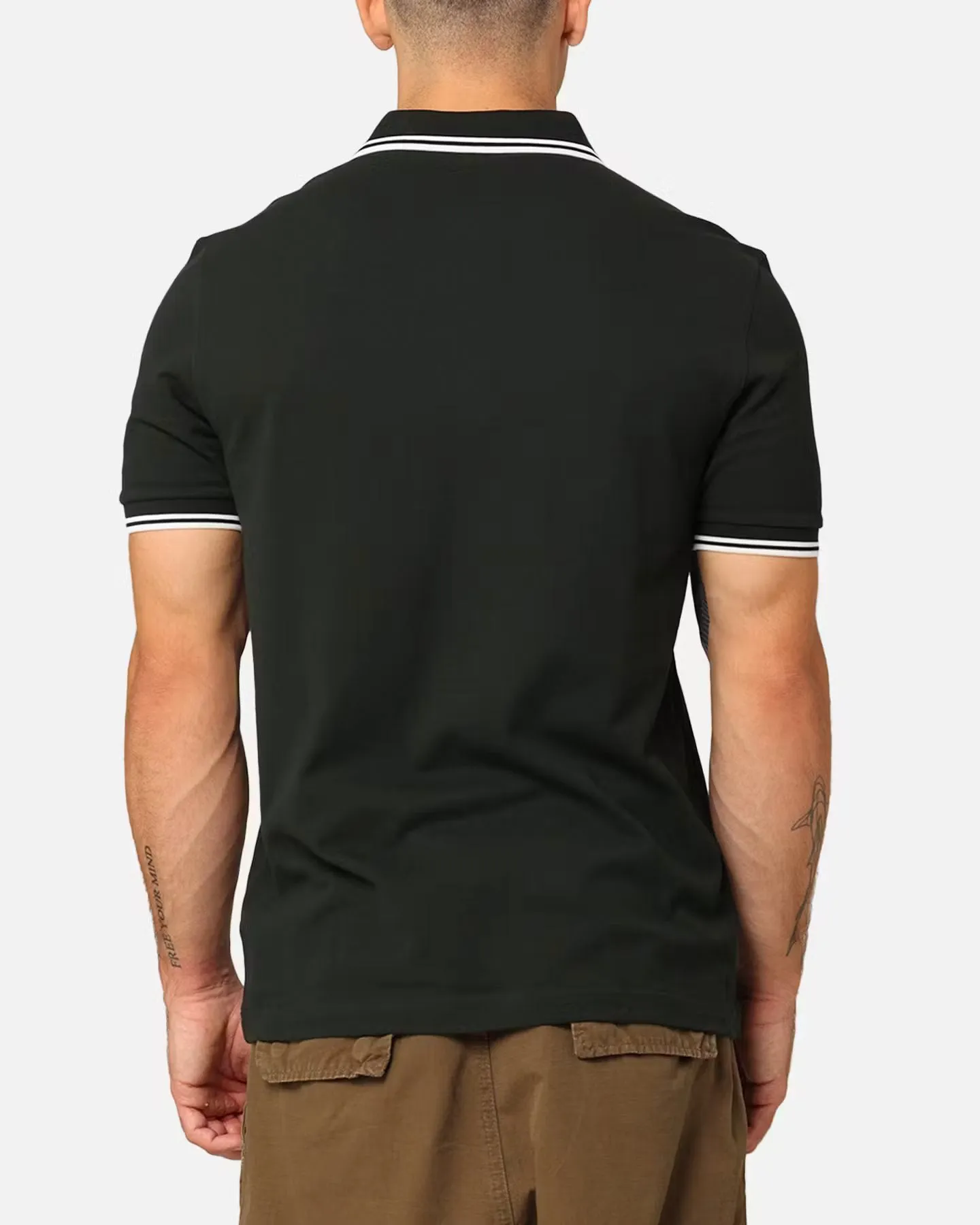 Fred Perry Twin Tipped Polo Shirt Night Green/Snow White