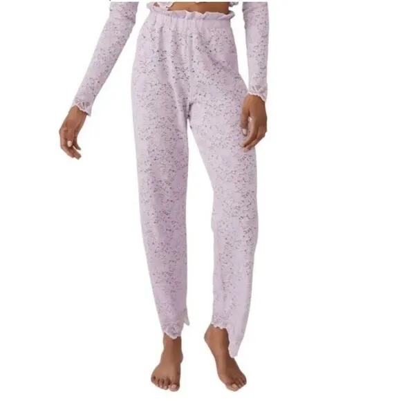 Free People Lace Pajama Pants Lilac M