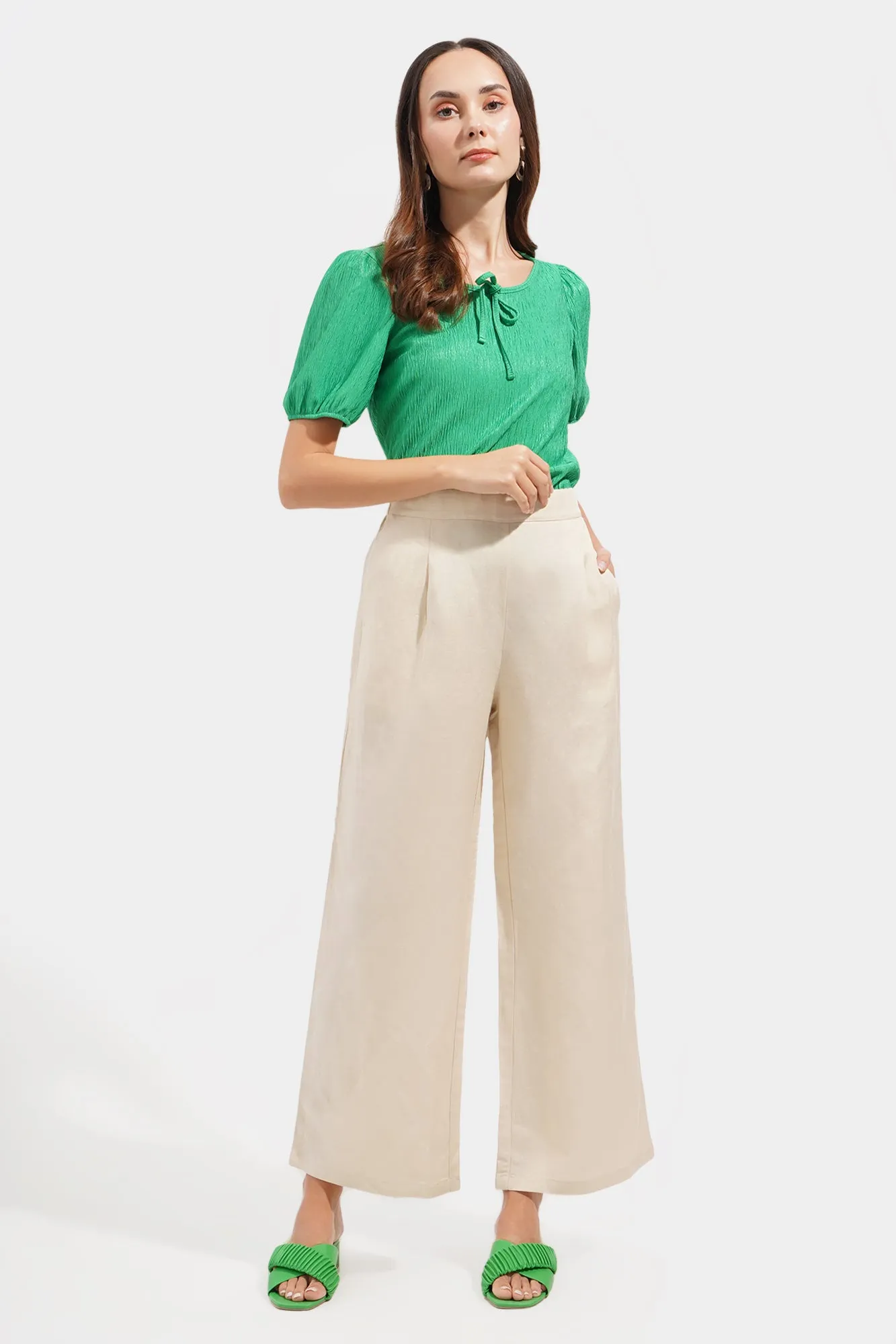 Full Length Pleated Cozy Pants