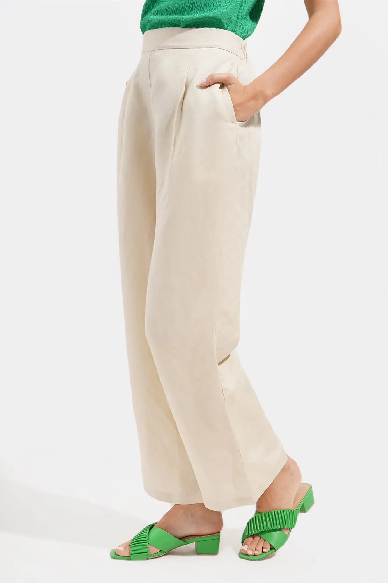 Full Length Pleated Cozy Pants