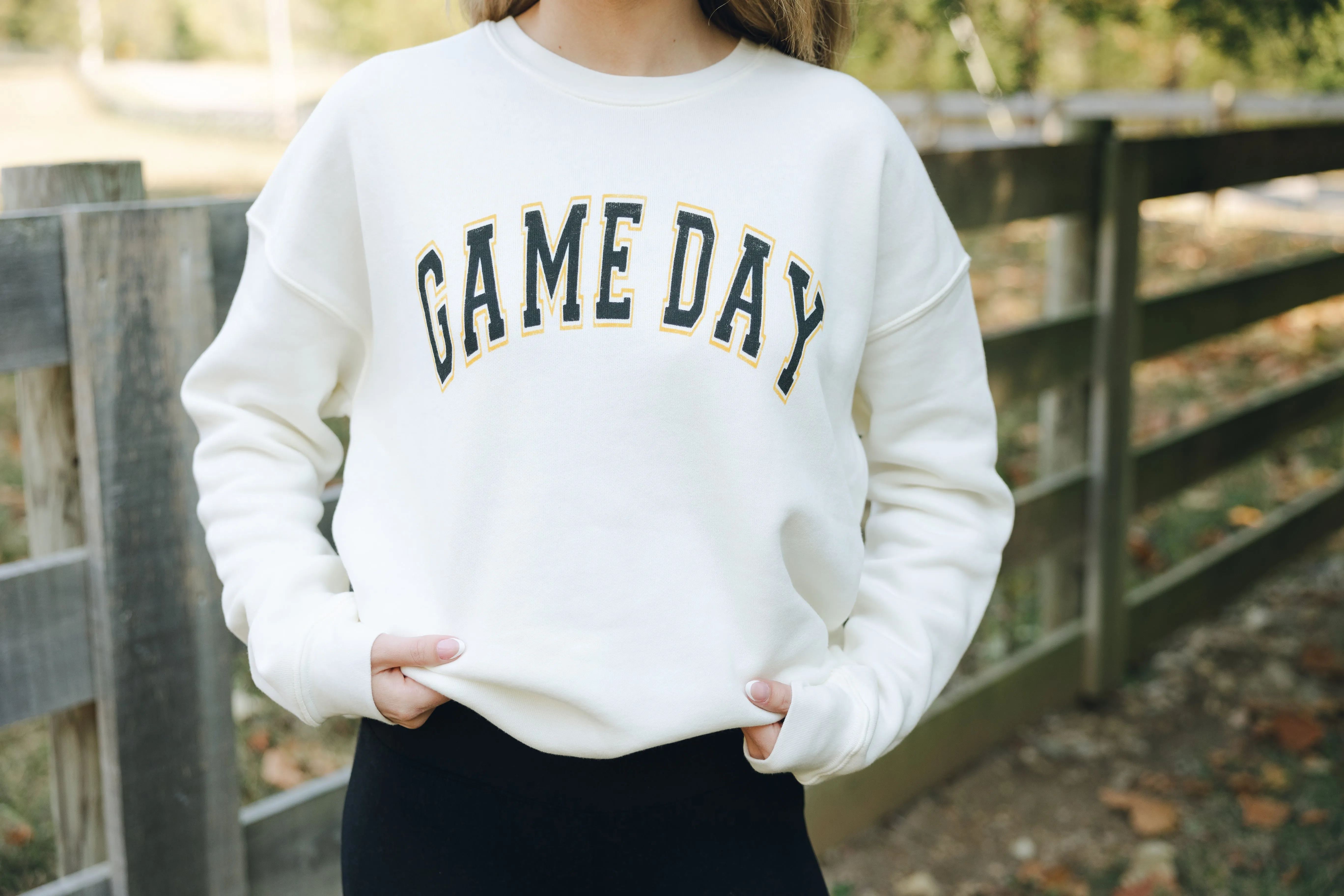 Game Day Graphic Sweatshirt-Off White