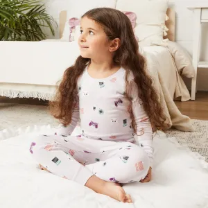 Gamer Girl Print on Orchid PJ Set