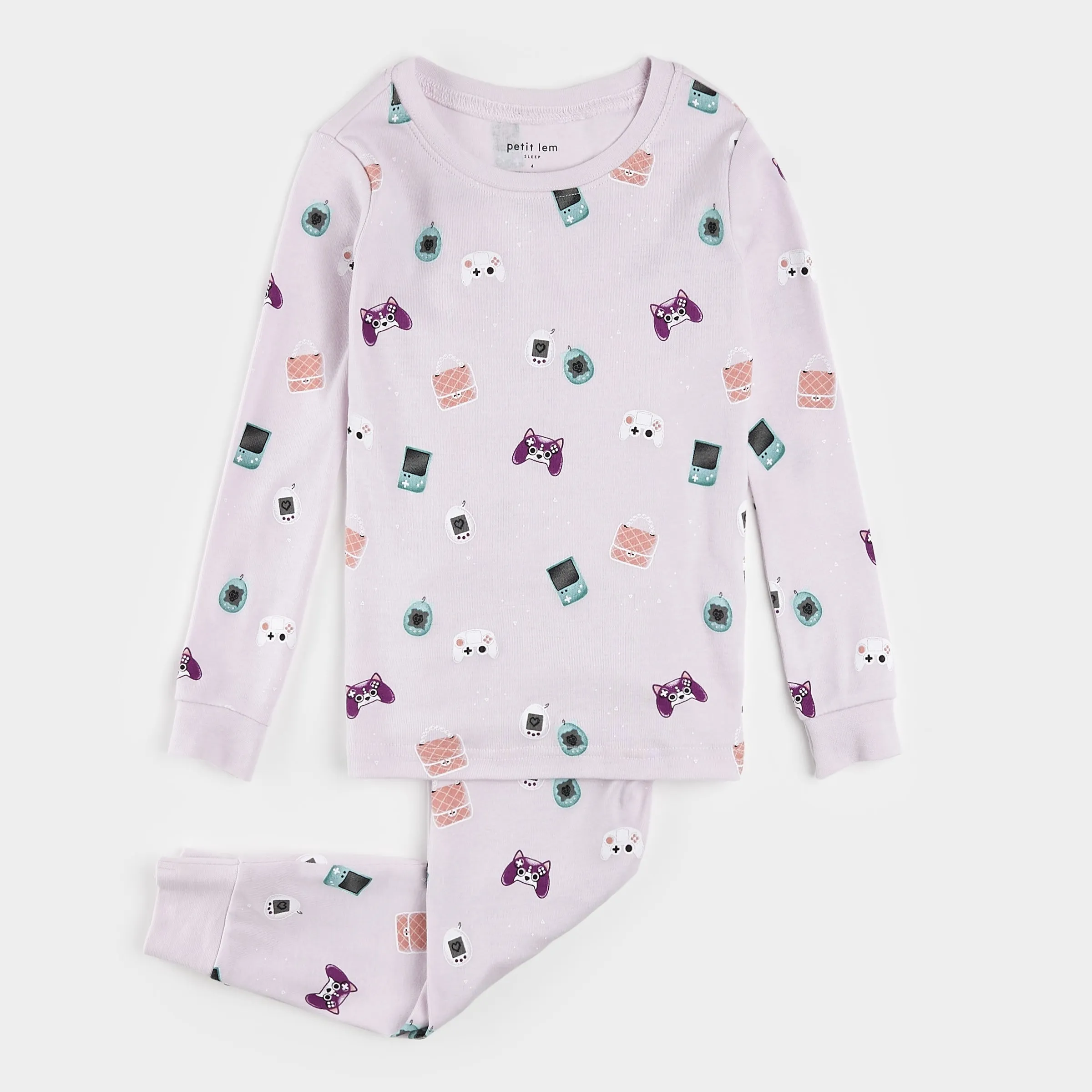 Gamer Girl Print on Orchid PJ Set