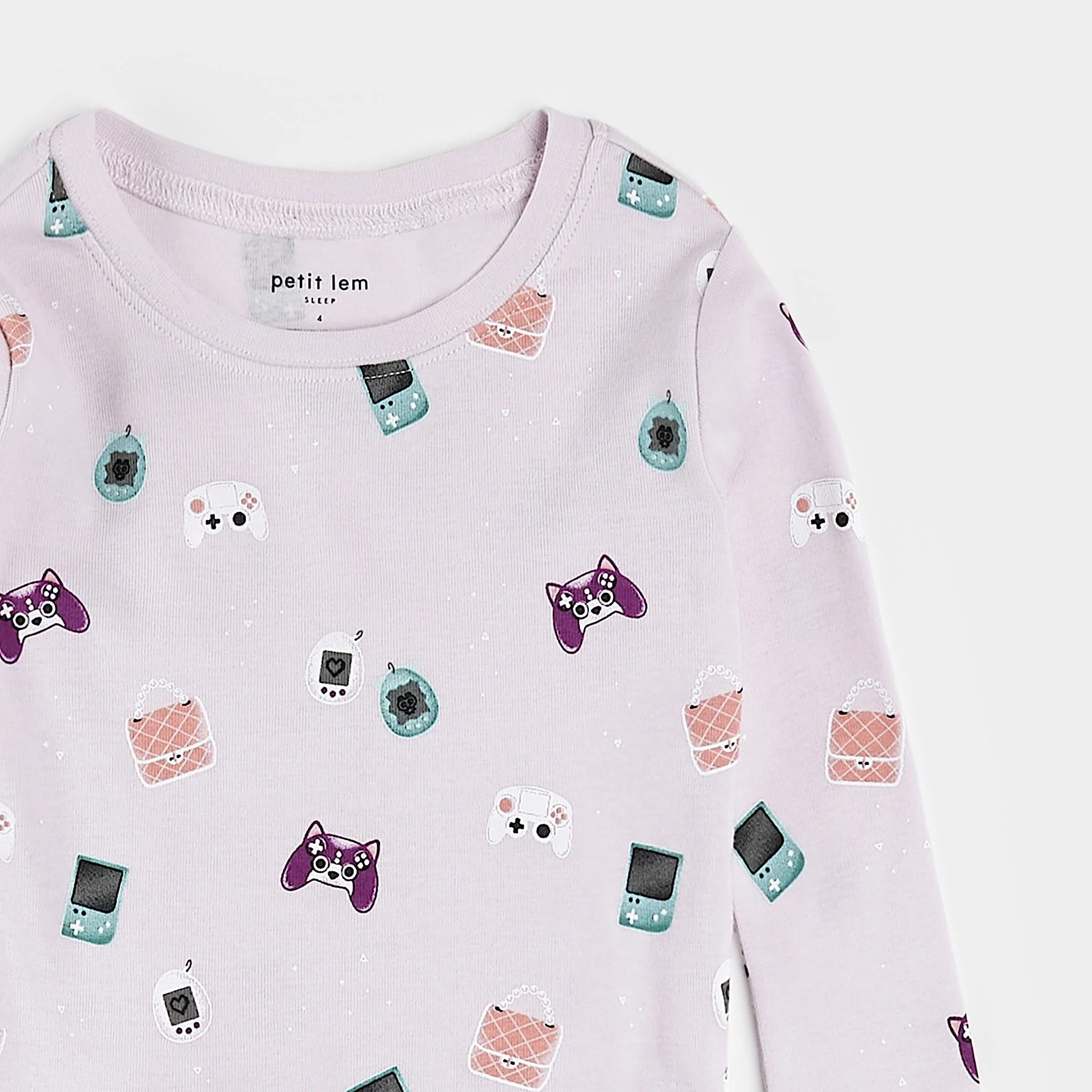 Gamer Girl Print on Orchid PJ Set