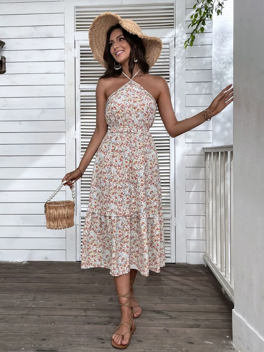 Ginevra Midi Dress - Pink Floral