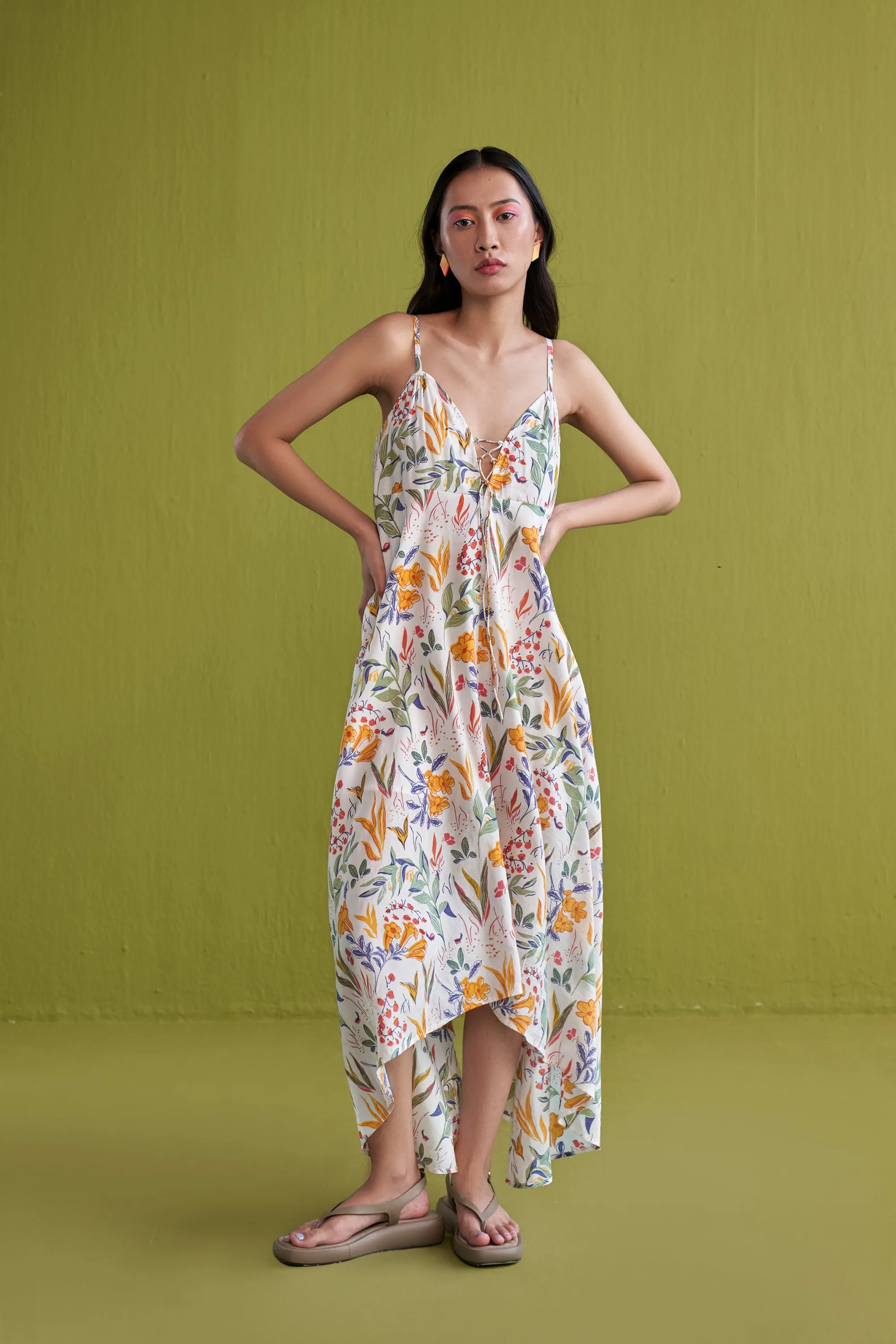 Golden Garden Lyocell Maxi Dress