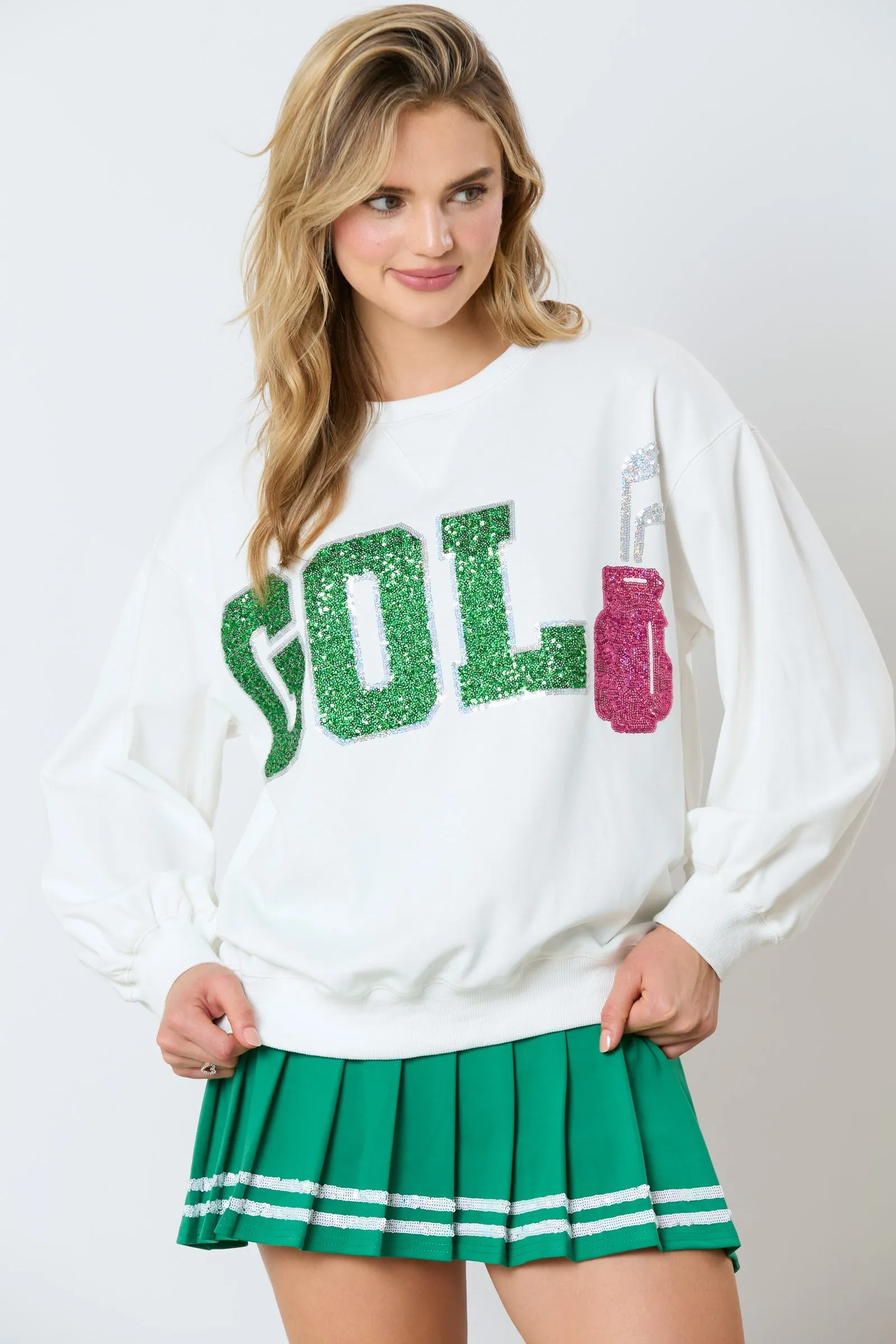 Golf Sequins Embroidery Sweatshirts | FANTASTIC FAWN
