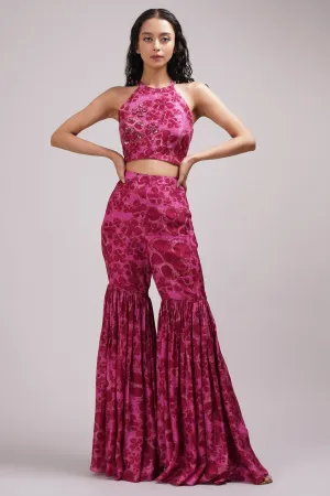 Halter Neck Top And Sharara Set