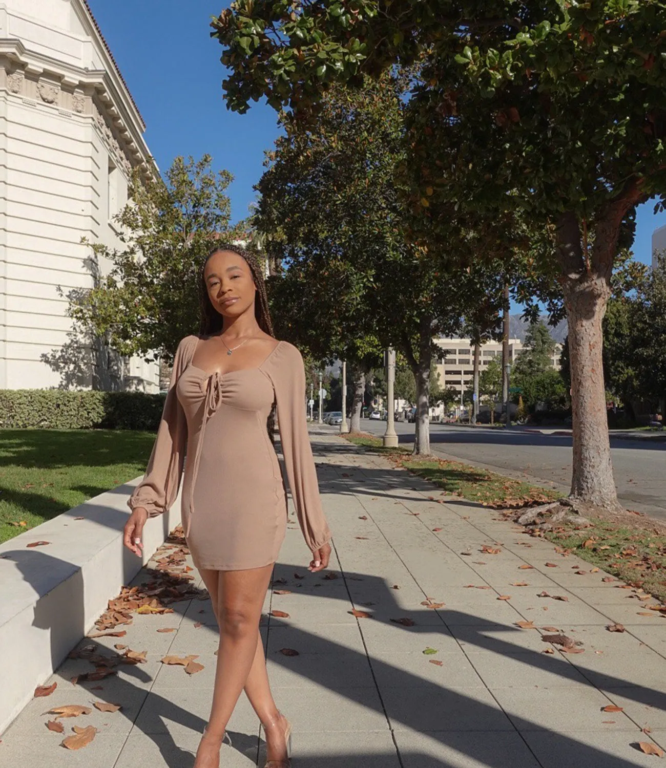 Harvest Ribbed Dress(Mocha)