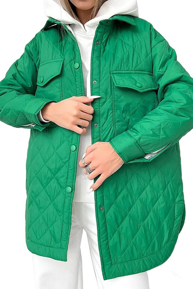 HCR1329 Quilted Warmth Shacket Outerwear