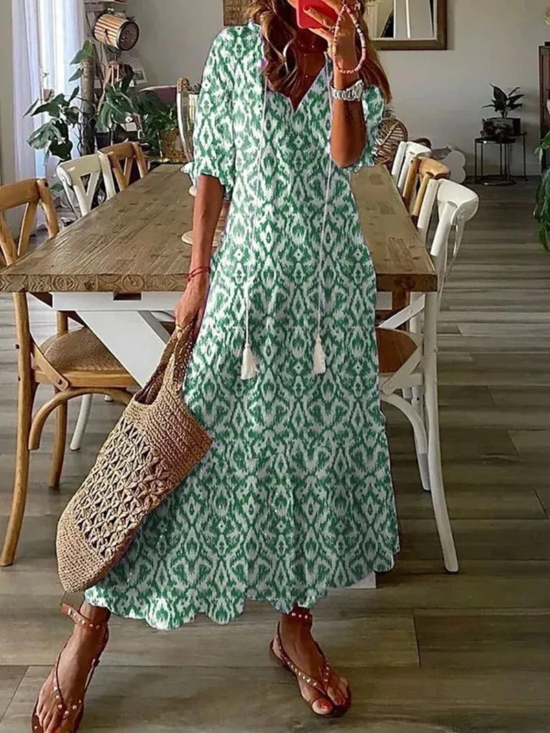 Hestia - Breezy Printed Woman's Summer Dress