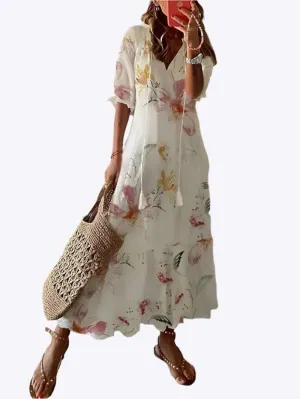 Hestia - Breezy Printed Woman's Summer Dress