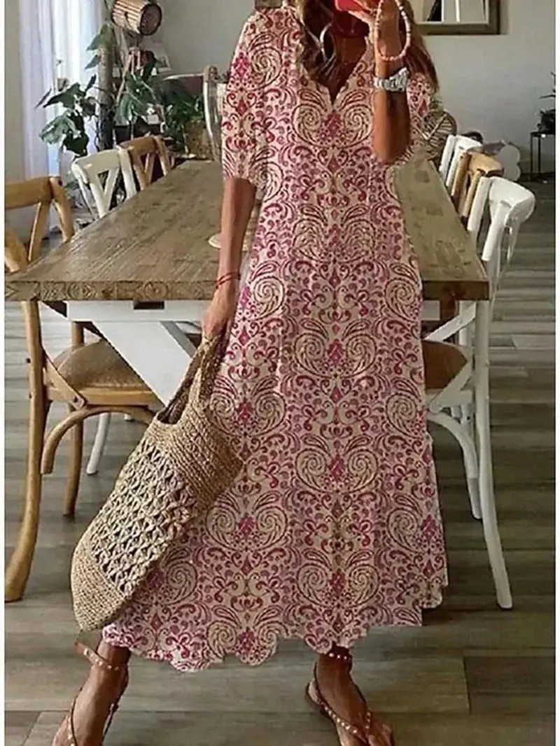 Hestia - Breezy Printed Woman's Summer Dress