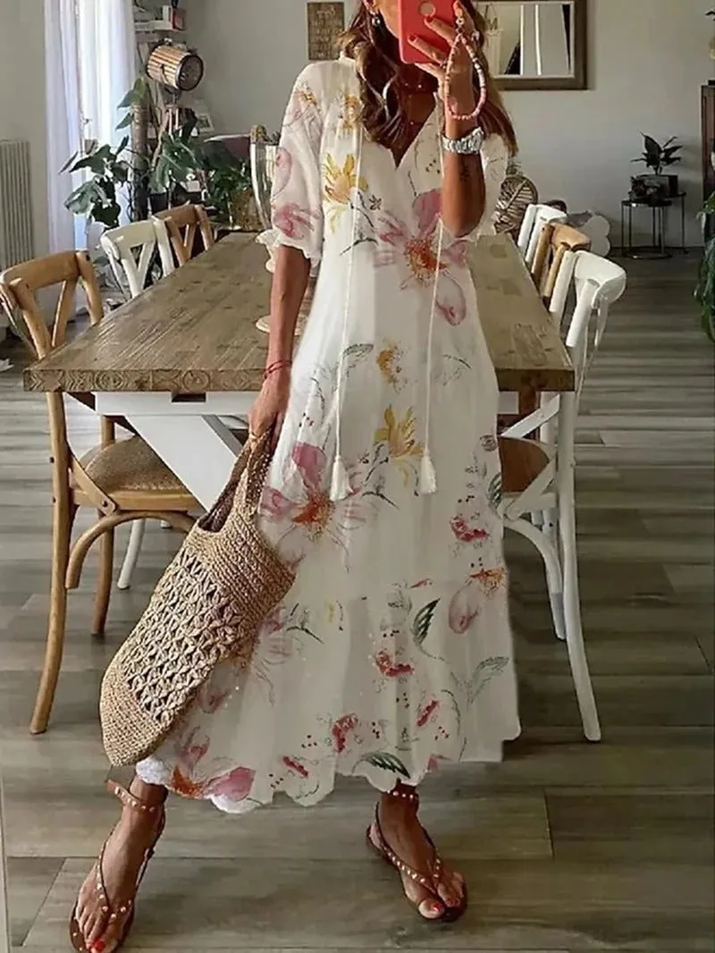 Hestia - Breezy Printed Woman's Summer Dress