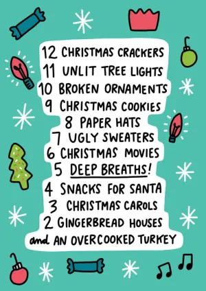 Humour Christmas Card Personalisation - Unlit Tree Lights & Ugly Sweaters