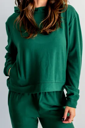 Hunter Green Lightweight Fleece Hoodie