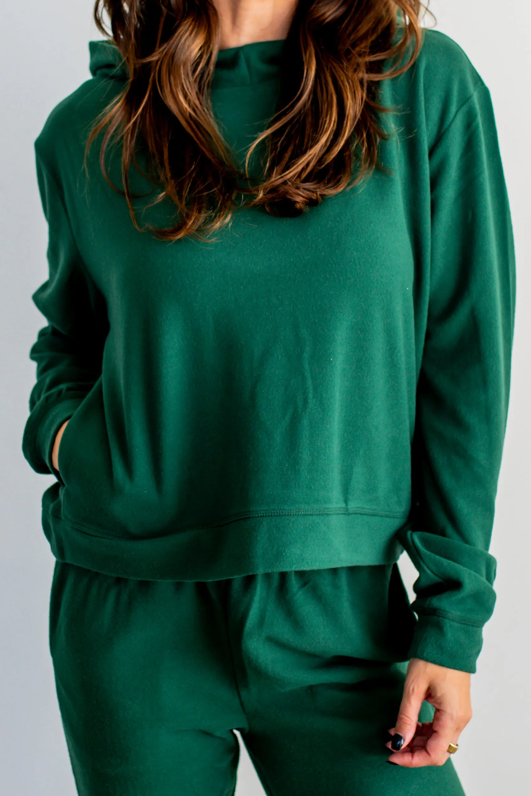 Hunter Green Lightweight Fleece Hoodie