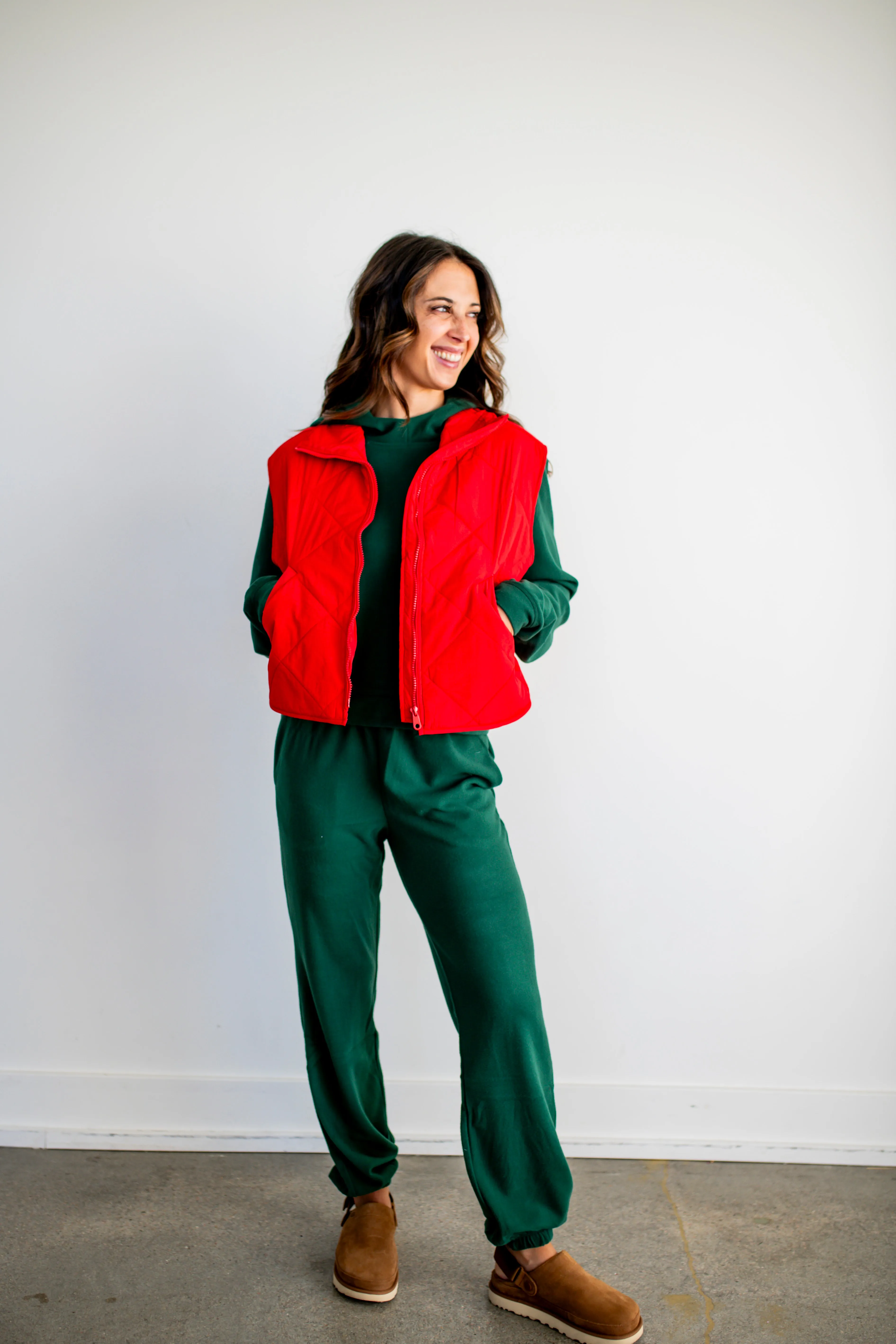 Hunter Green Lightweight Fleece Hoodie