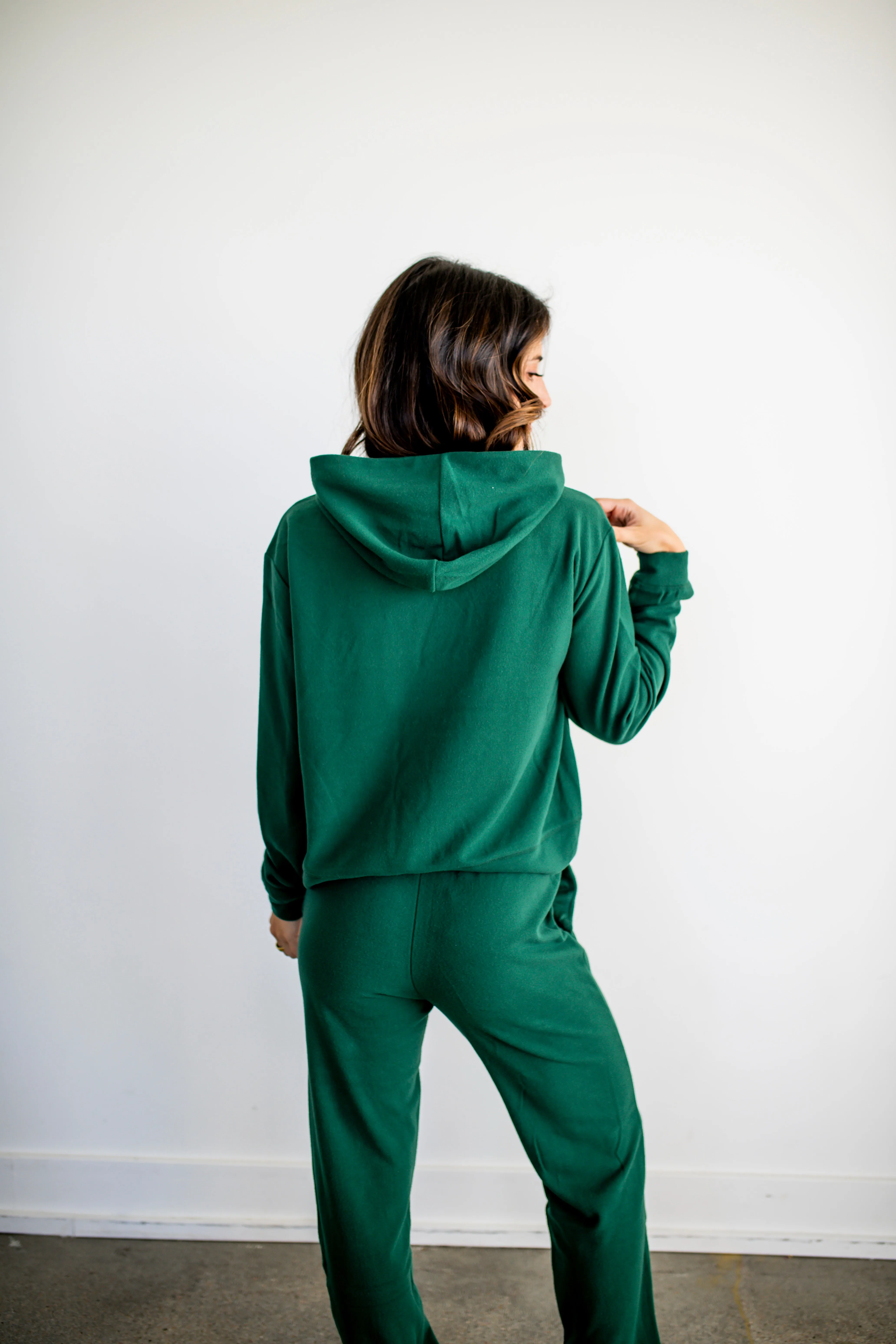 Hunter Green Lightweight Fleece Hoodie