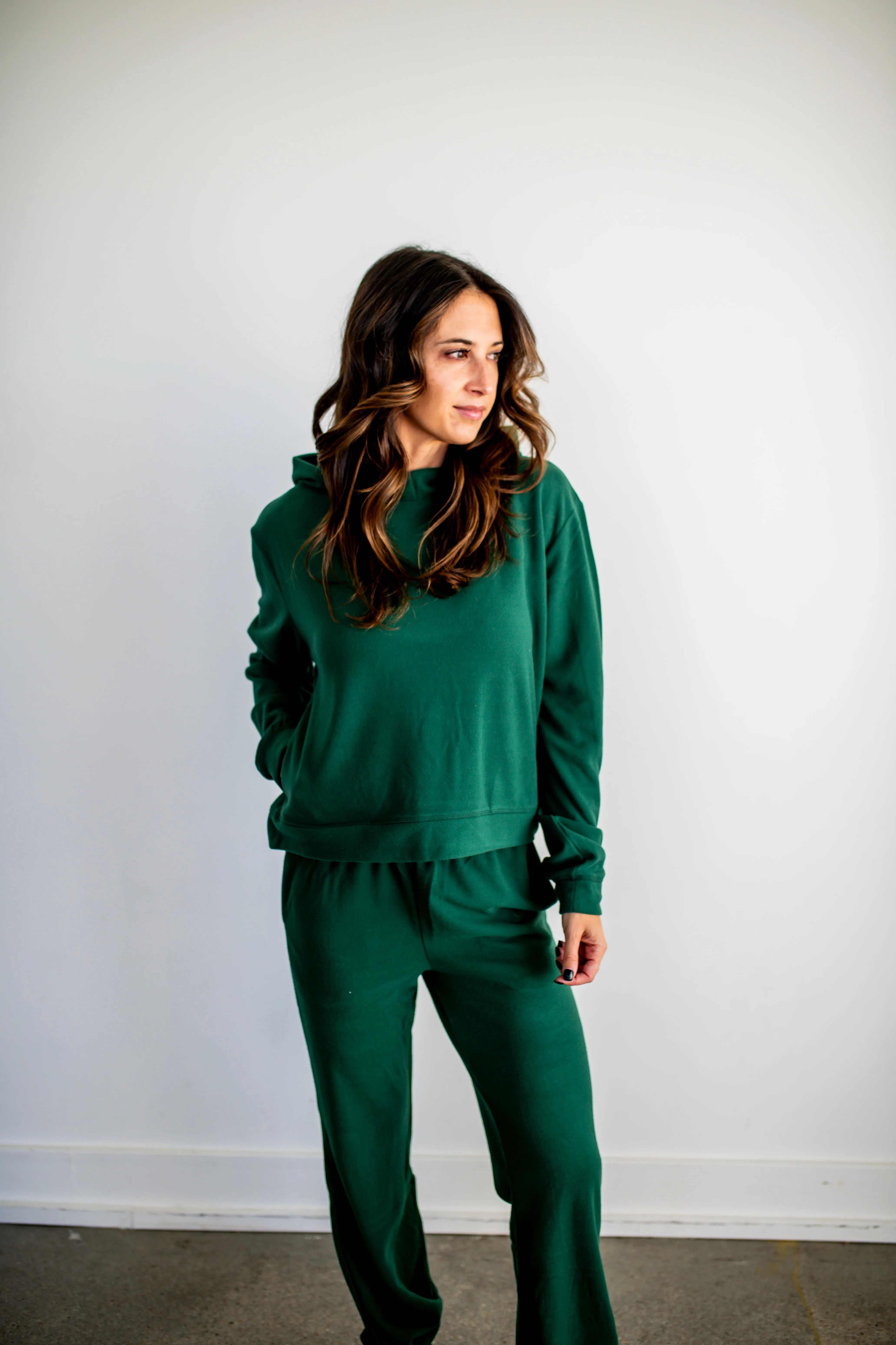 Hunter Green Lightweight Fleece Hoodie
