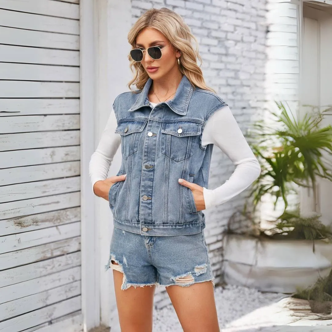Ilaria™ | Classic Denim Vest Top