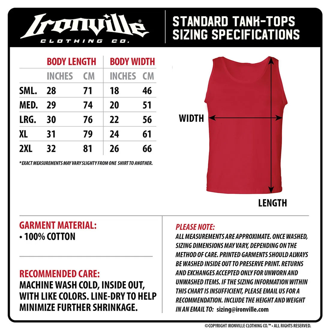 Ironville VINTAGE BENCH Standard Cut Tank Top