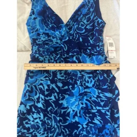 Jones New York Womens Poly/spandex Printed Dress Blue Size 10