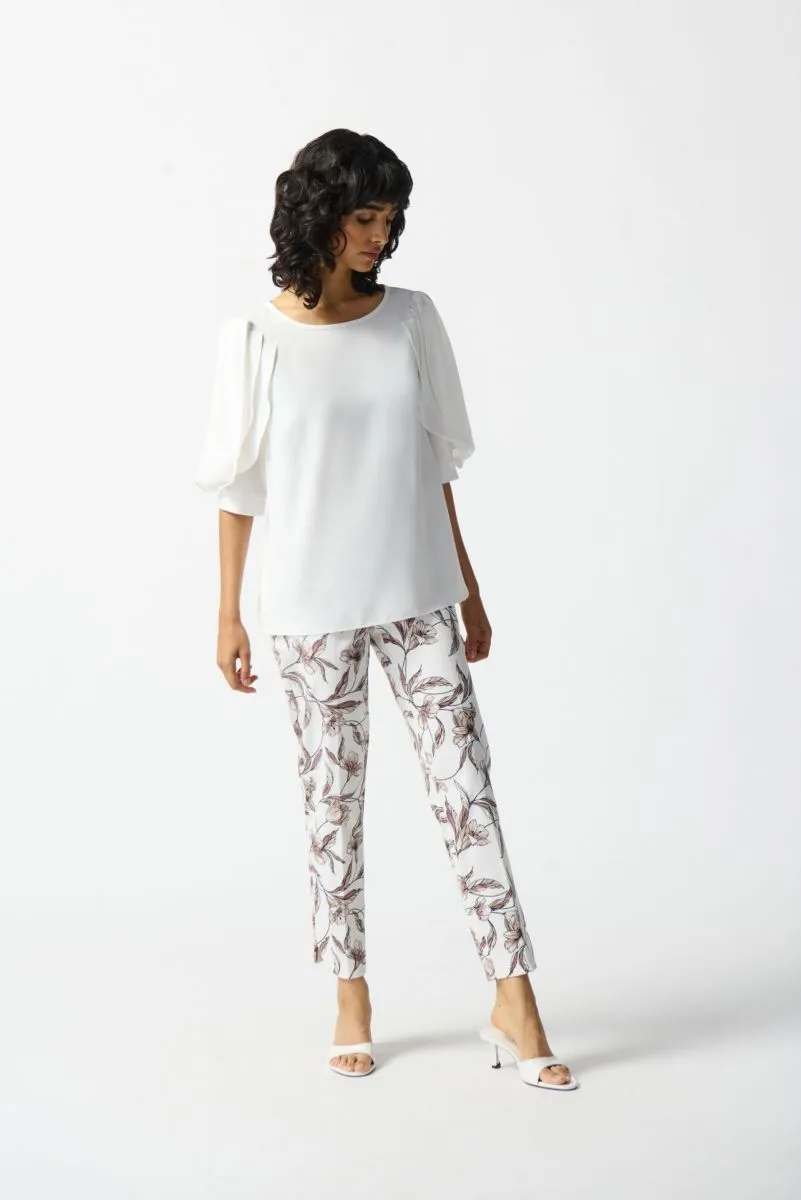 Joseph Ribkoff Vanilla Tiered Statement Puff Sleeve Lightweight Top 242061