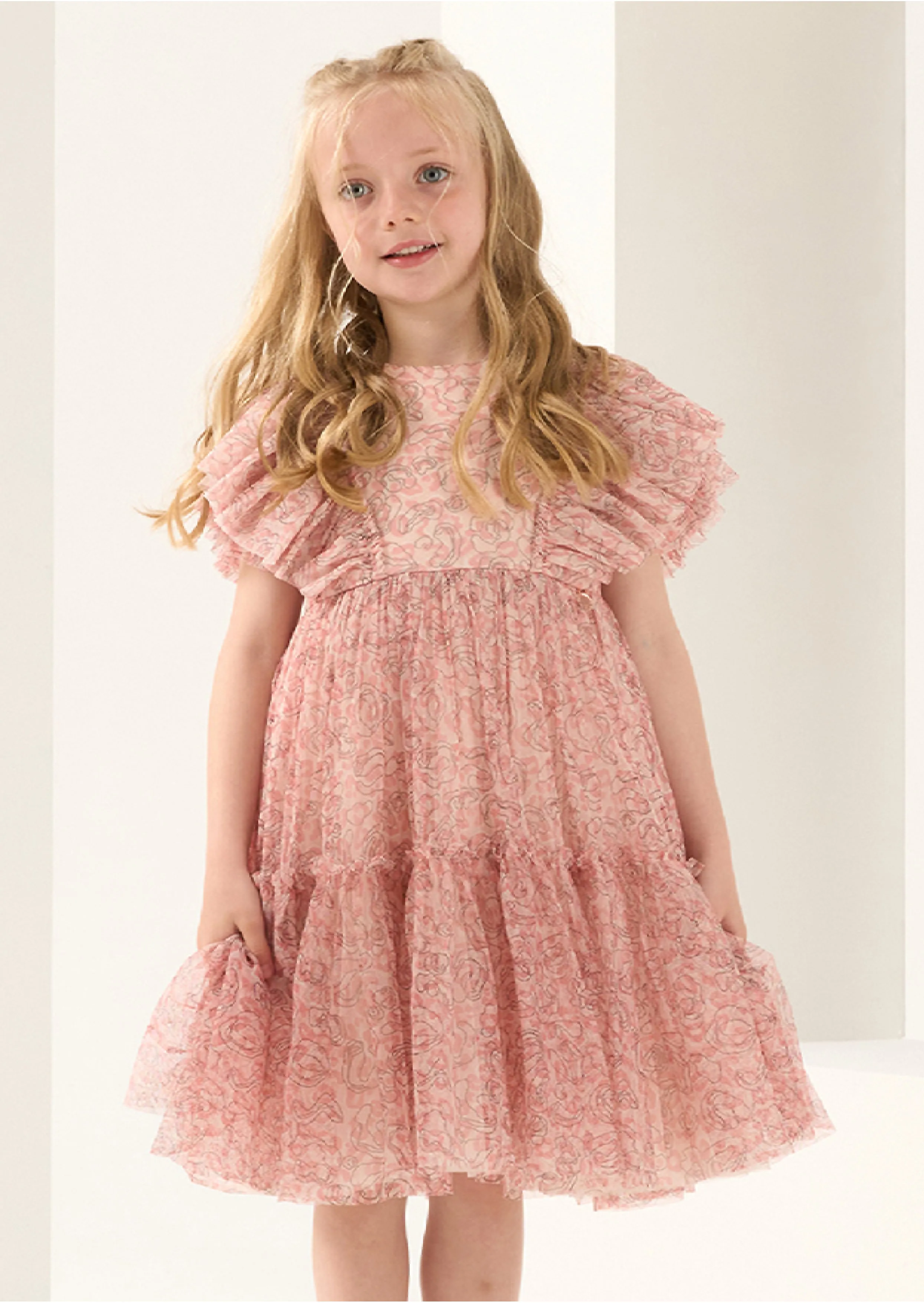 Juliana Pink Leopard Mesh Dress