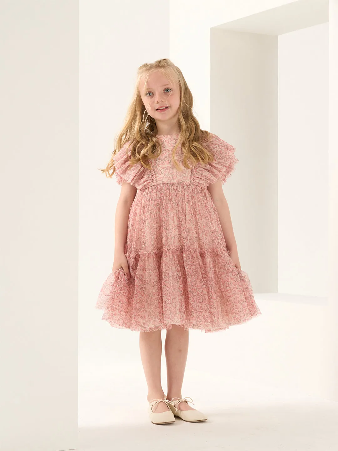 Juliana Pink Leopard Mesh Dress