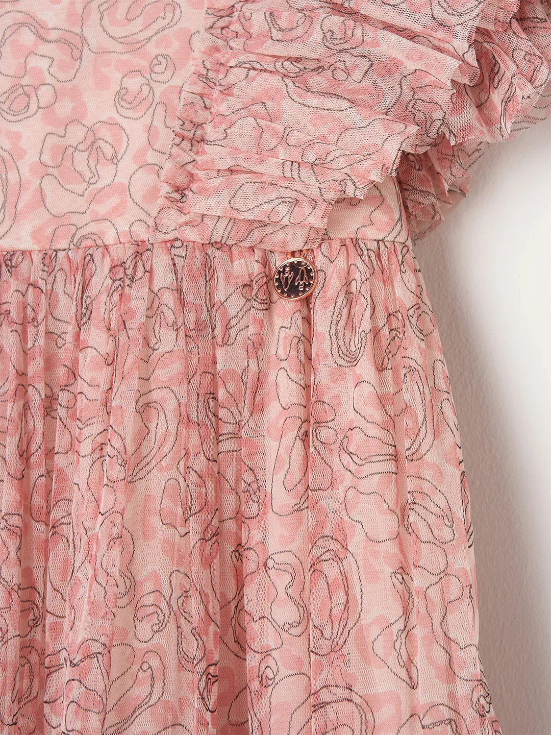 Juliana Pink Leopard Mesh Dress
