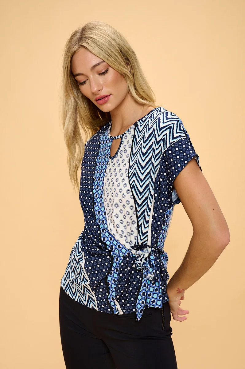 KEYHOLE SIDE TIE DOLMAN TOP