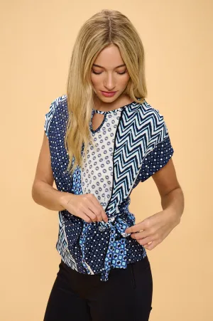 KEYHOLE SIDE TIE DOLMAN TOP