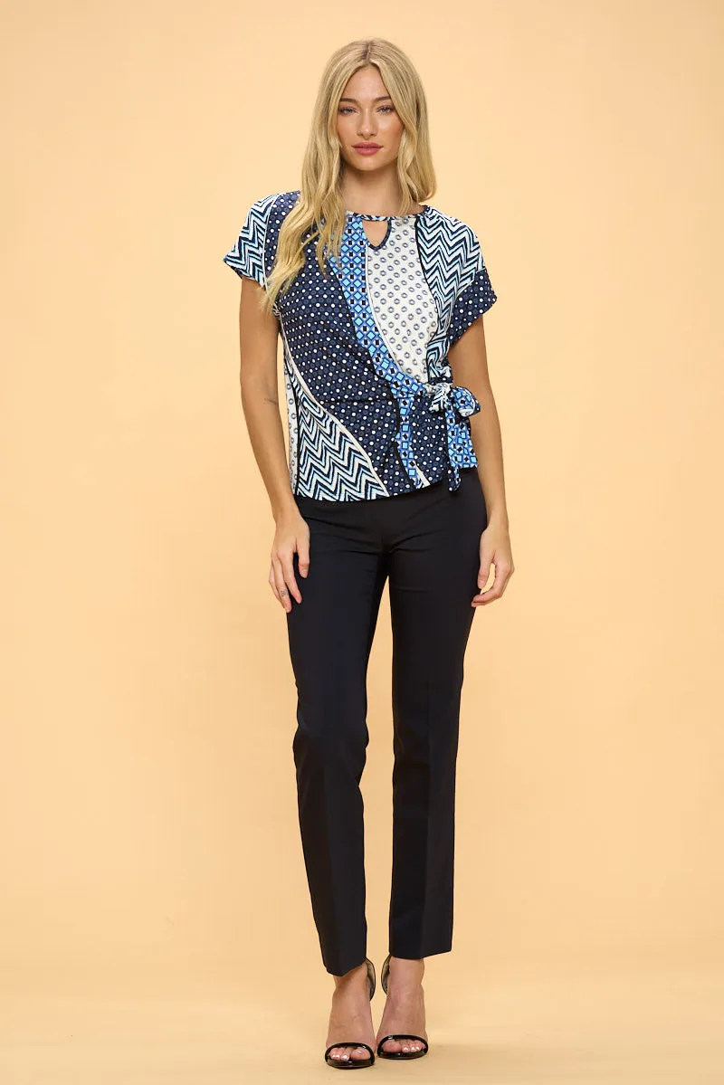 KEYHOLE SIDE TIE DOLMAN TOP