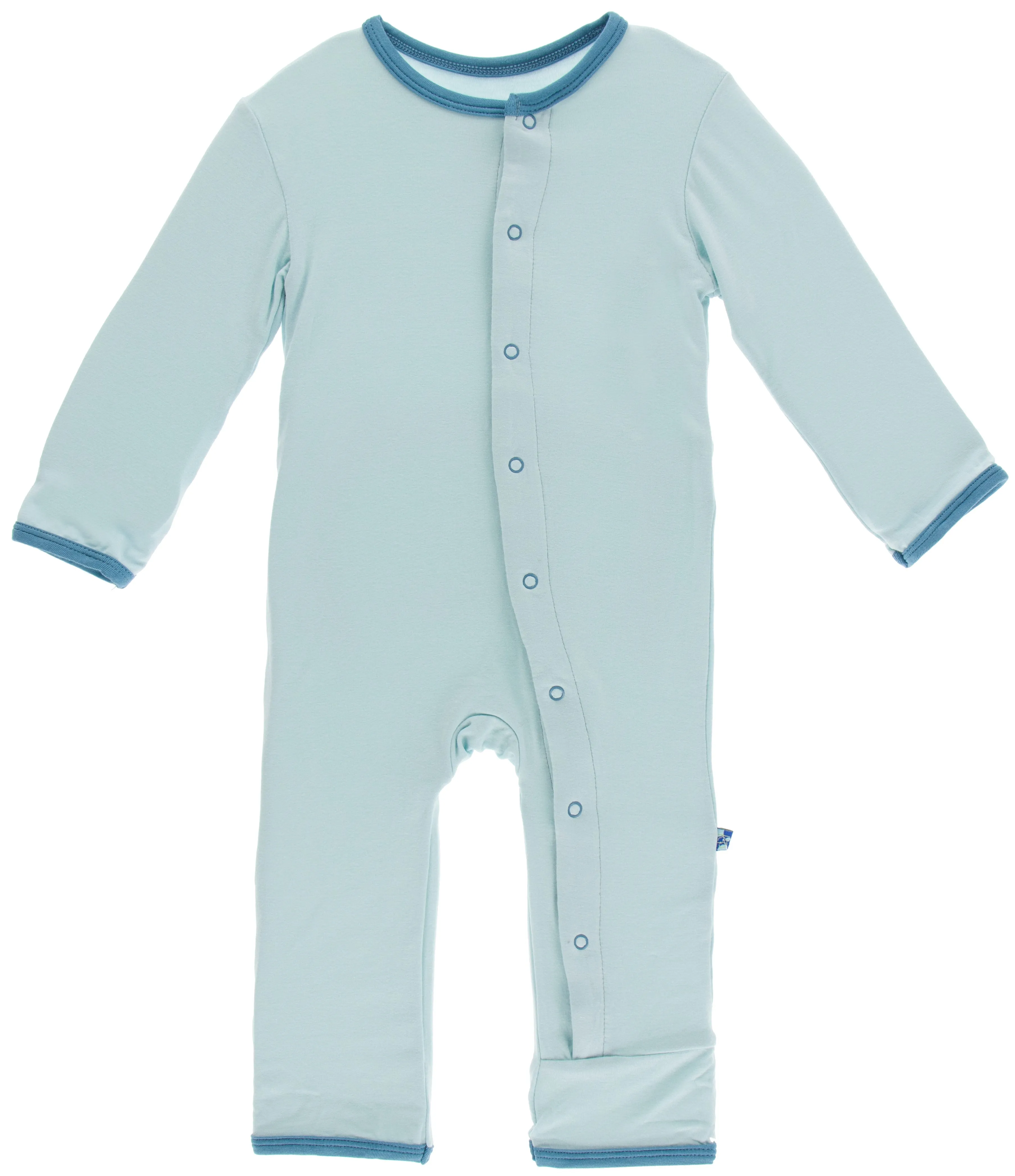 KicKee Pants Applique Coverall with Snaps - Spring Sky Baby Brother