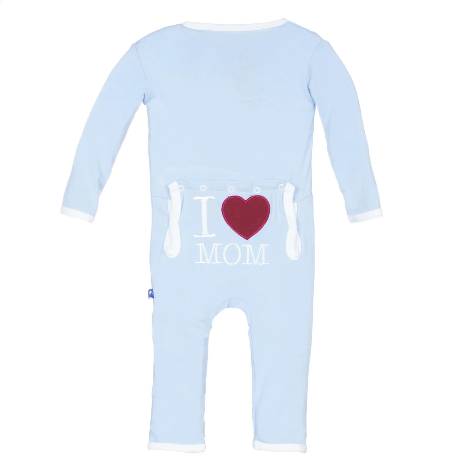 KicKee Pants Applique Coverall with Zipper - Pond I Love Mom