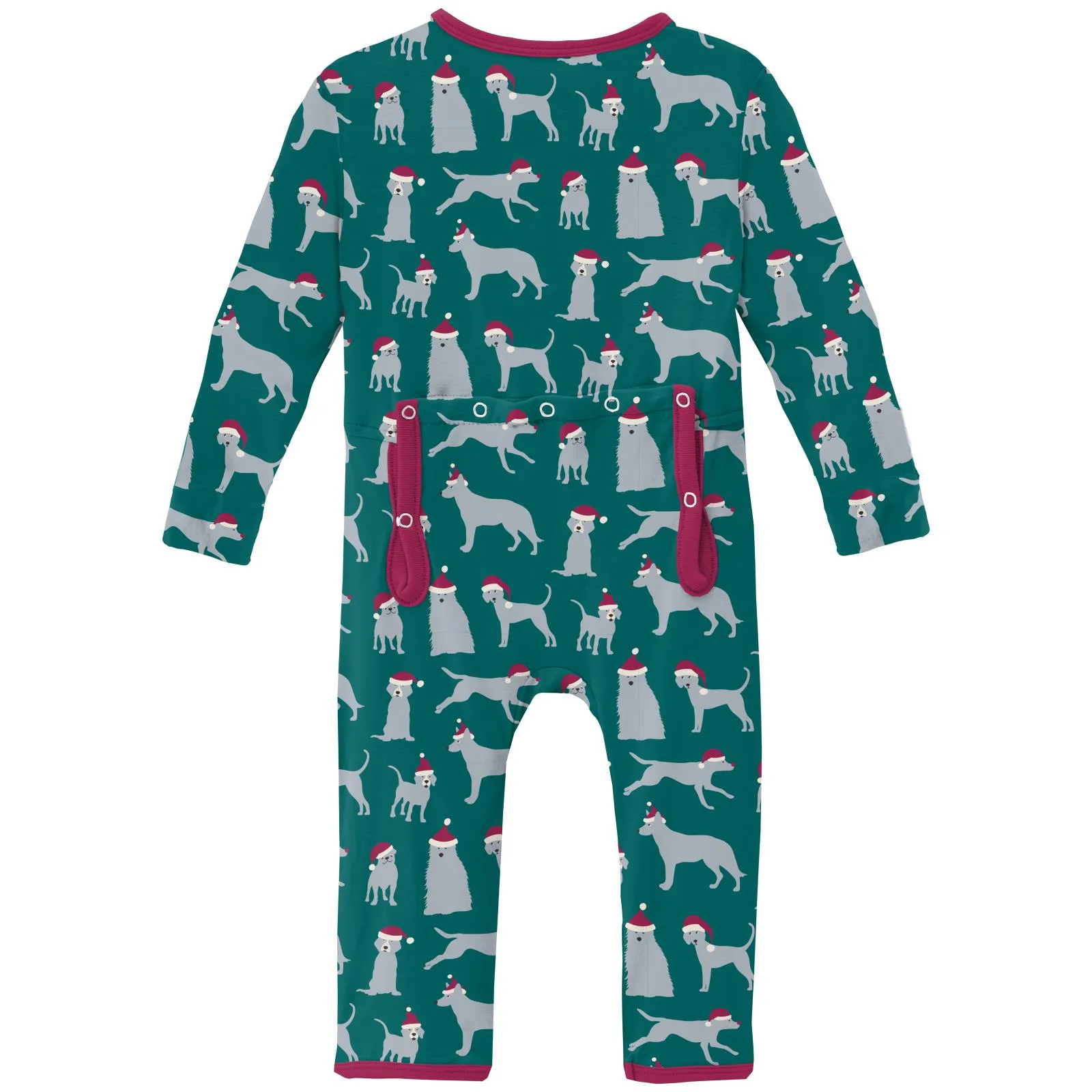 KicKee Pants Cedar Santa Dogs Coverall with 2 Way Zipper