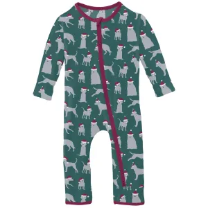 KicKee Pants Cedar Santa Dogs Coverall with 2 Way Zipper