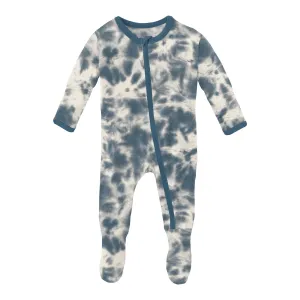 KicKee Pants Deep Sea Tie Dye  Footie with Zipper