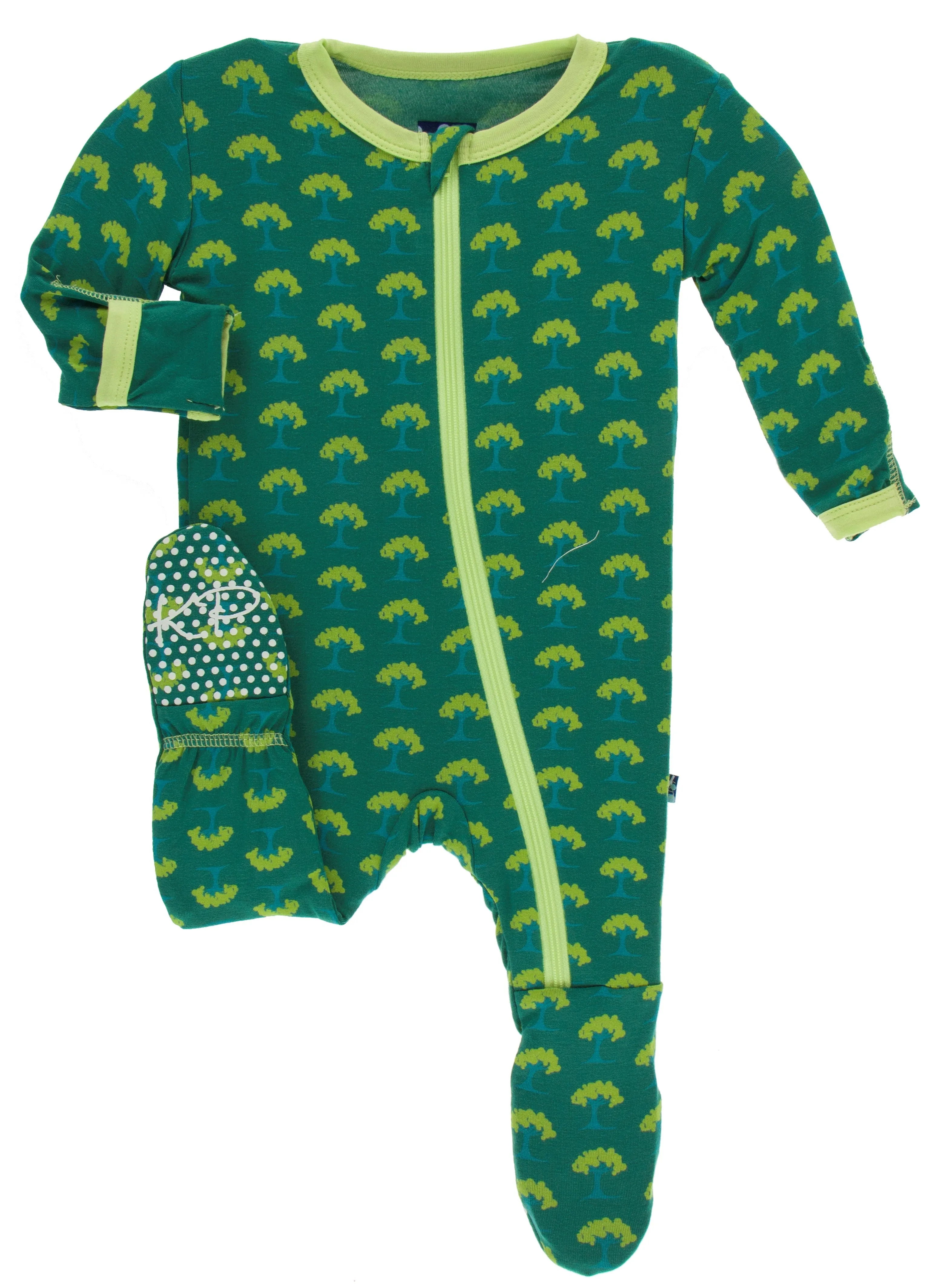 KicKee Pants Ivy Mini Trees Footie with Zipper