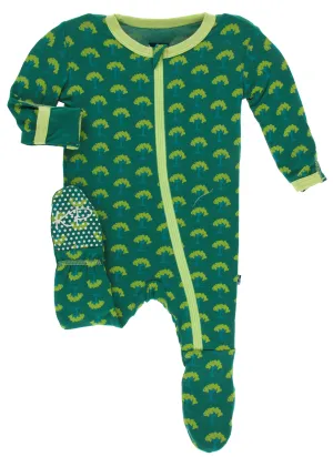 KicKee Pants Ivy Mini Trees Footie with Zipper