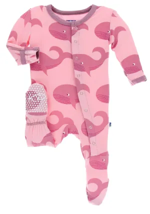 KicKee Pants Lotus Whales Footie with Snaps