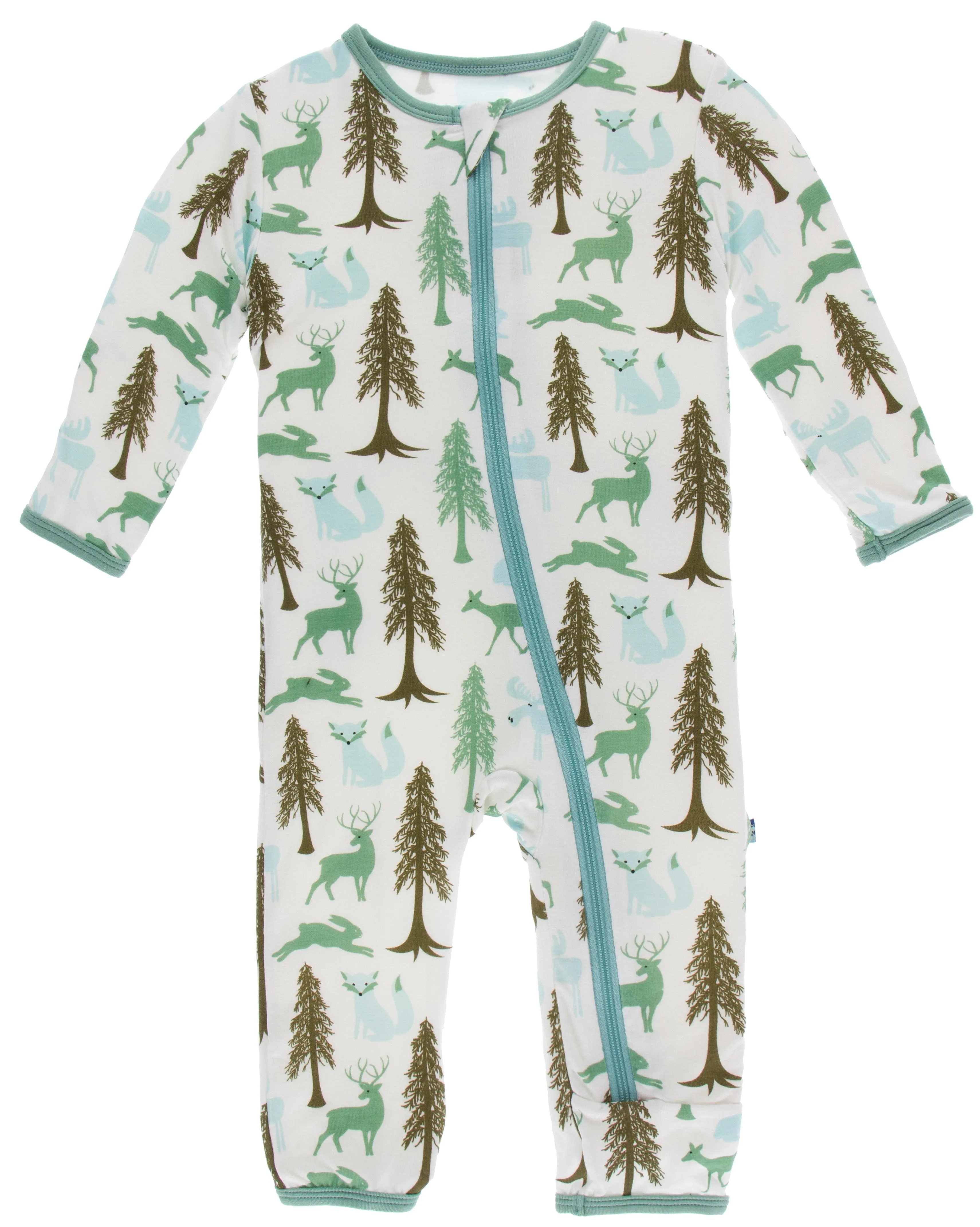 KicKee Pants Natural Woodland Holiday Coverall with Zipper