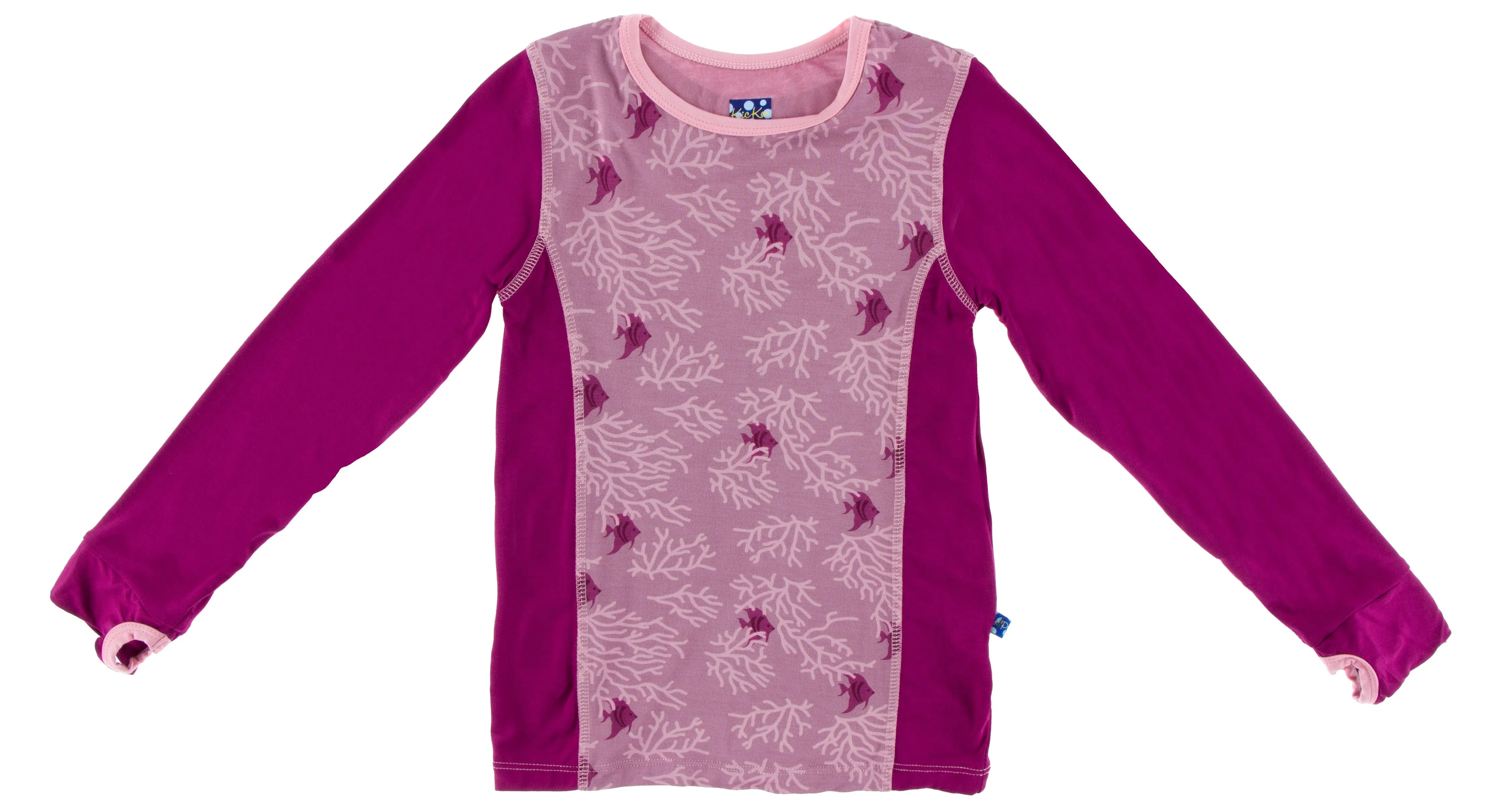 KicKee Pants Pegasus Coral Fans L/S Fitted Tee with Thumbhole