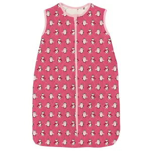 KicKee Pants Quilted Sleeping Bag - Winter Rose Penguins/Natural Holiday Lights