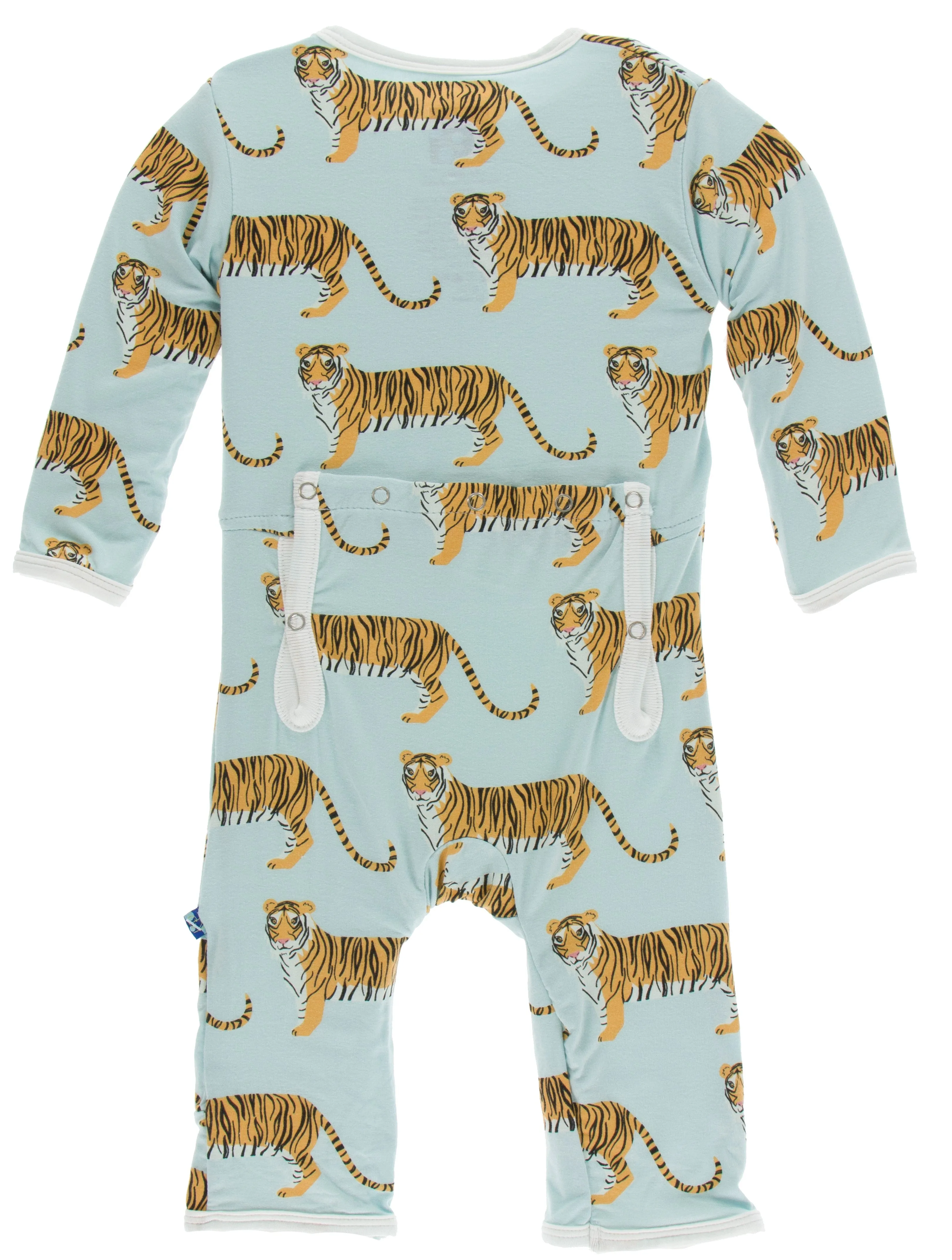 KicKee Pants Spring Sky Tiger Coverall with Snaps