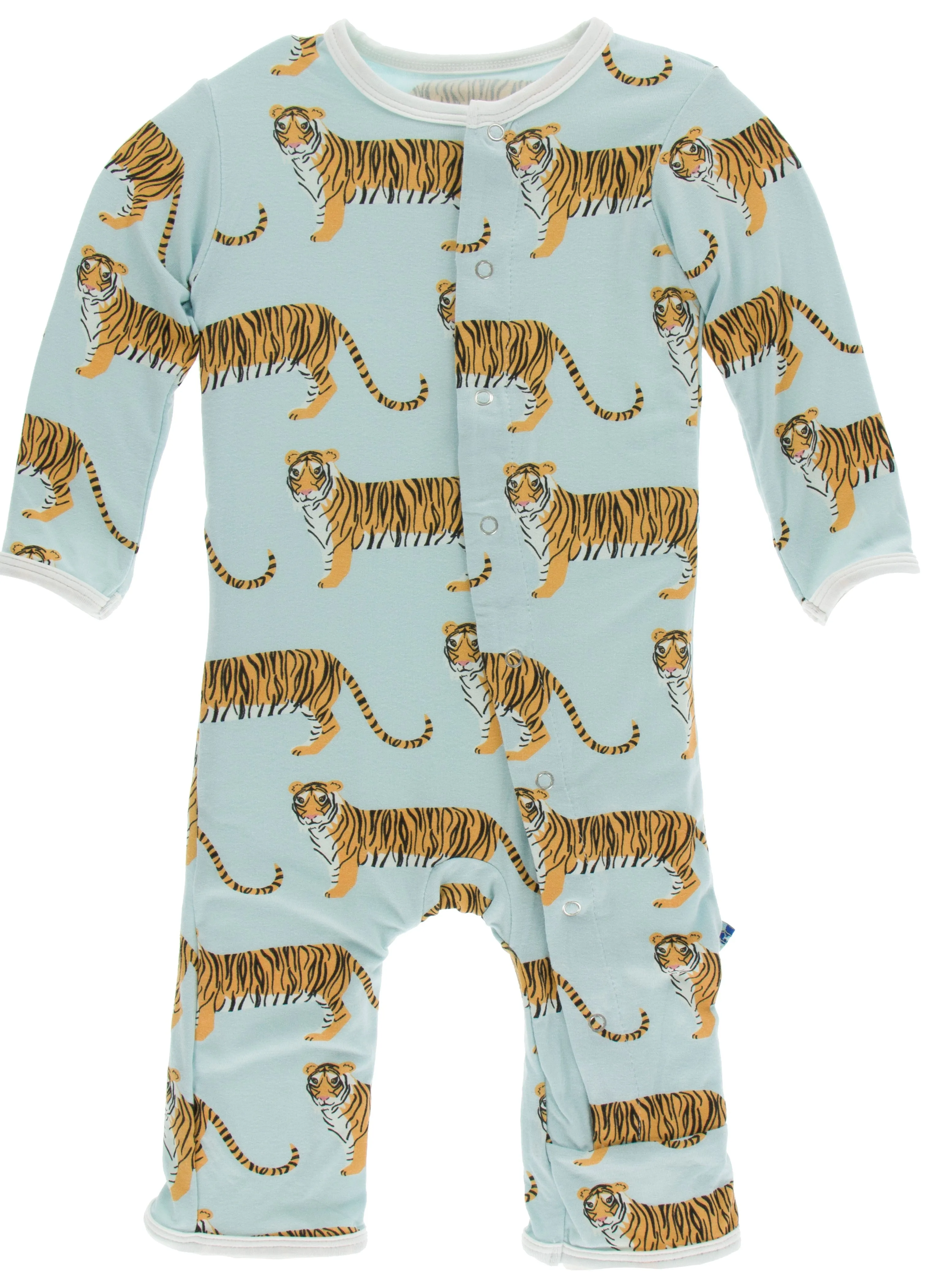 KicKee Pants Spring Sky Tiger Coverall with Snaps