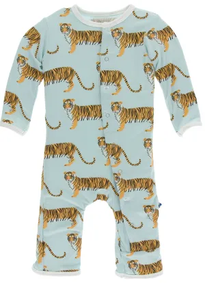KicKee Pants Spring Sky Tiger Coverall with Snaps